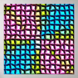 Helder mozaïekpatroon poster