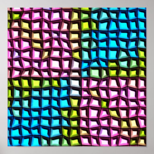 Helder mozaïekpatroon poster (Voorkant)
