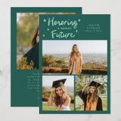 Helder Multi Foto Groen Grad Aankondiging (Voorkant / Achterkant)