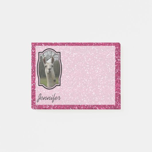 Helder N-mousserende lama in warmroze Post-it® Notes (Voorkant)