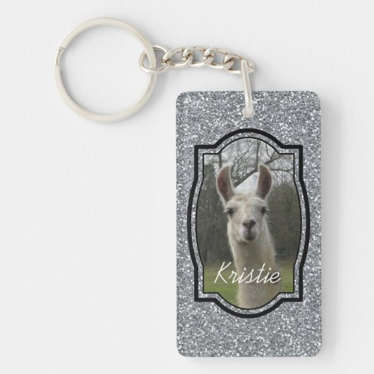 Helder N Sparking Llama in Silver Sleutelhanger (Voorkant)