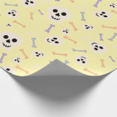 Helder Naadloos Ontwerp: Halloween Schedels en Bot Cadeaupapier (Hoek)