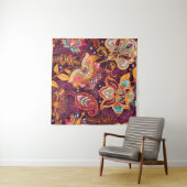 Helder naadloos patroon in paisleystijl. Kleurrijk Wandkleed (In Situ (horizontaal))