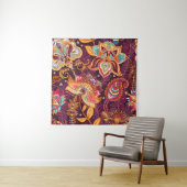 Helder naadloos patroon in paisleystijl. Kleurrijk Wandkleed (In situ)