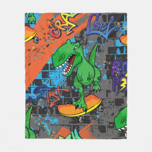 Helder, naadloos patroon met dinosaurus op een sk fleece deken