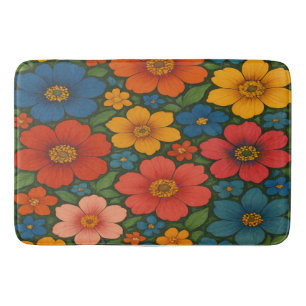 Helder Naadloos Wildflower Patroon Badmat
