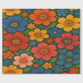 Helder Naadloos Wildflower Patroon Cadeaupapier (Vlak)