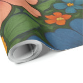 Helder Naadloos Wildflower Patroon Cadeaupapier (Rol Hoek)