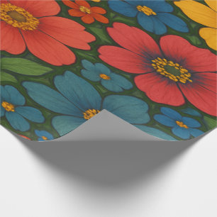 Helder Naadloos Wildflower Patroon Cadeaupapier