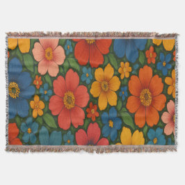 Helder Naadloos Wildflower Patroon Deken