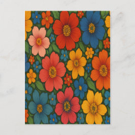 Helder Naadloos Wildflower Patroon Feestdagenkaart