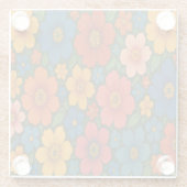 Helder Naadloos Wildflower Patroon Glazen Onderzetter (Achterkant)