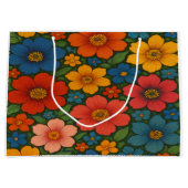 Helder Naadloos Wildflower Patroon Groot Cadeauzakje (Voorkant)