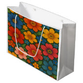 Helder Naadloos Wildflower Patroon Groot Cadeauzakje (Voorkant Gekanteld)