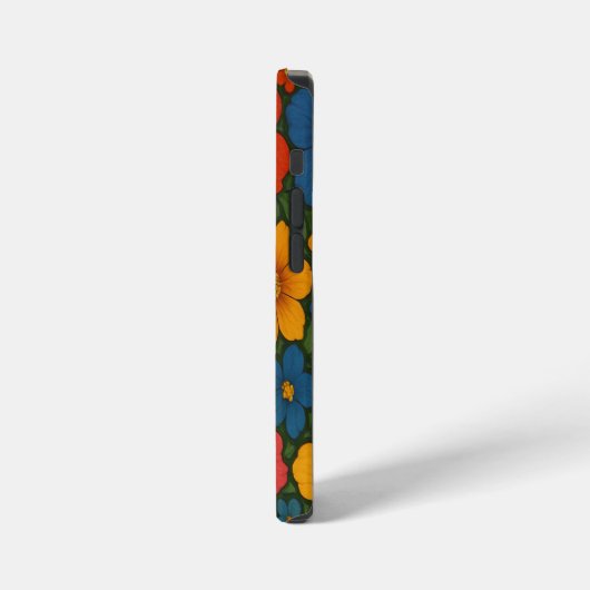 Helder Naadloos Wildflower Patroon iPhone Hoesje (Linkerkant)