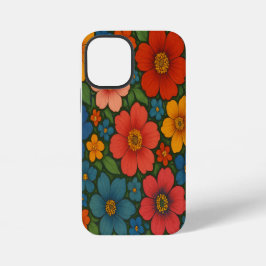 Helder Naadloos Wildflower Patroon iPhone 12 Mini Hoesje