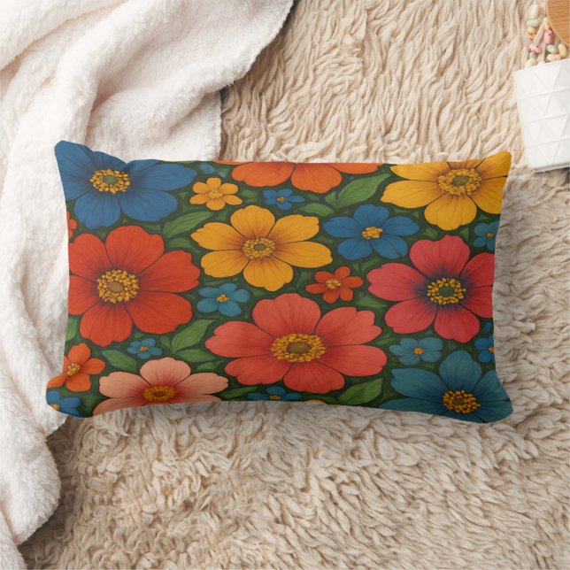 Helder Naadloos Wildflower Patroon Kussen (Deken)