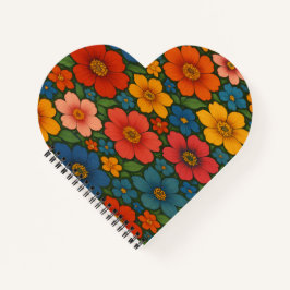 Helder Naadloos Wildflower Patroon Notitieboek