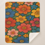Helder Naadloos Wildflower Patroon Sherpa Deken (Voorkant)
