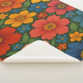 Helder Naadloos Wildflower Patroon Sherpa Deken (3/4)