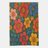 Helder Naadloos Wildflower Patroon Theedoek (Verticaal)