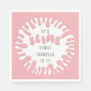 Helder nam roze blauwe slijmpartij toe servet