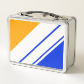 Helder nautisch blauw geel wit racestrepen (Achterkant)