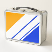 Helder nautisch blauw geel wit racestrepen (Voorkant)