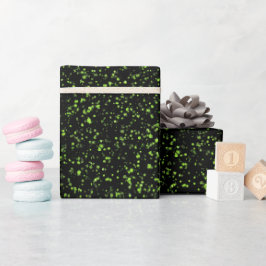 Helder Neon Groen Elektrisch Zwart Glitter Patroon Cadeaupapier