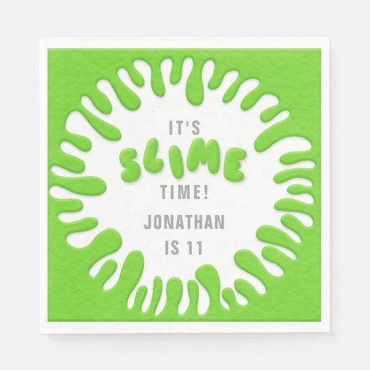 Helder neon groen slijmfeest servet (Voorkant)