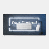 Helder neon lijst op bakstenen muur bureaumat (Keyboard & Muis)