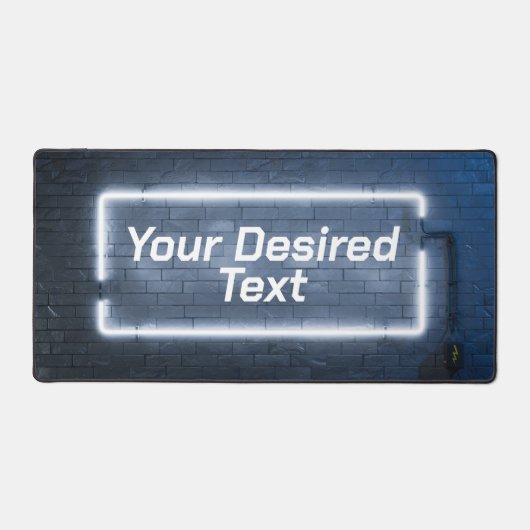 Helder neon lijst op bakstenen muur bureaumat (Voorkant)