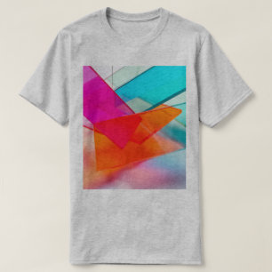 Helder Neon Modern Geometrische Glas Panelen T-shirt