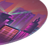 Helder neon nachtelijk stadsbeeld, . snijplank (Hoek)