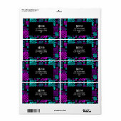 Helder Neon Paarse Blauw Geometrisch Terugkeeradre Etiket (Full Sheet)