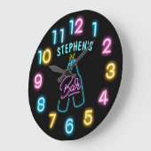 Helder Neon Personalized Bierbar Grote Klok (Hoek)