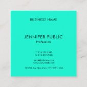 Helder Neon Pink Green Modern Elegant Monogram Vierkante Visitekaartje (Achterkant)