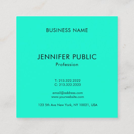 Helder Neon Pink Green Modern Elegant Monogram Vierkante Visitekaartje (Achterkant)