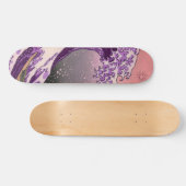 Helder Neon Retro Paars Wave Skateboard (Horizontaal)