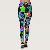 Helder neon sterlicht patroon leggings (Achterkant)