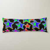 Helder neon sterlicht patroon lichaamskussen (Achterkant)