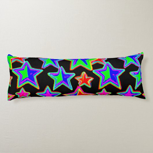Helder neon sterlicht patroon lichaamskussen (Achterkant)
