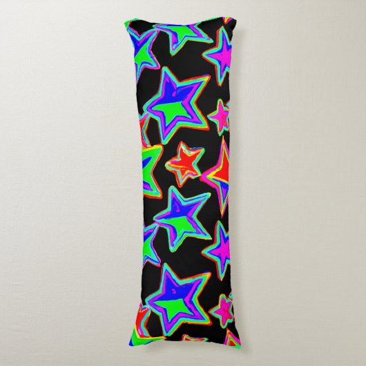 Helder neon sterlicht patroon lichaamskussen (Voorkant Verticaal)