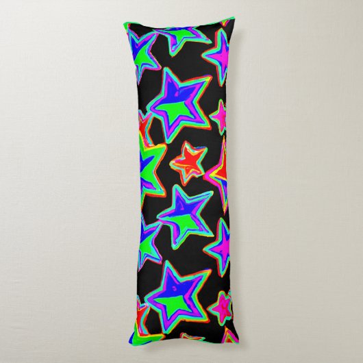 Helder neon sterlicht patroon lichaamskussen (Achterkant (Verticaal))