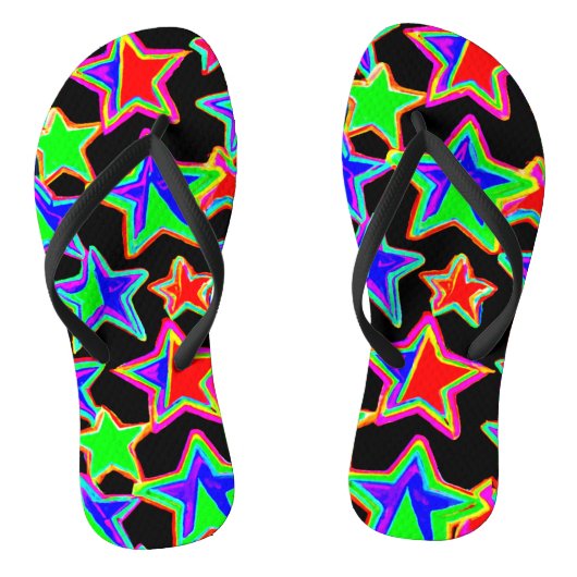 Helder neon sterlicht patroon teenslippers (Voetbed)