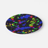 Helder Neon, Verf Splatter, Aangepast Papieren Bordje (Gekanteld)