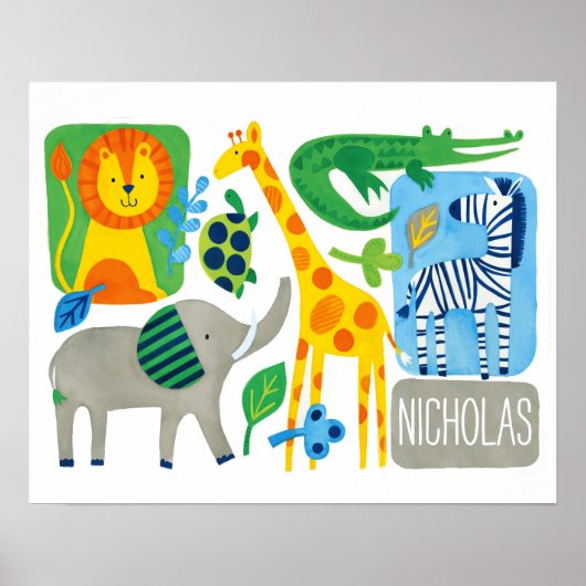 Helder oerwoudkinderen aanpasbare wandkunst afdruk poster (Voorkant)