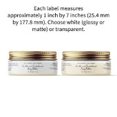 Helder of Witte Huidcrème Body Butter Pot Etiket  Sticker
