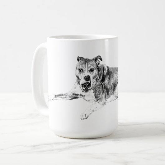Helder ogen, rustige slokjes koffiemok (Voorkant links)
