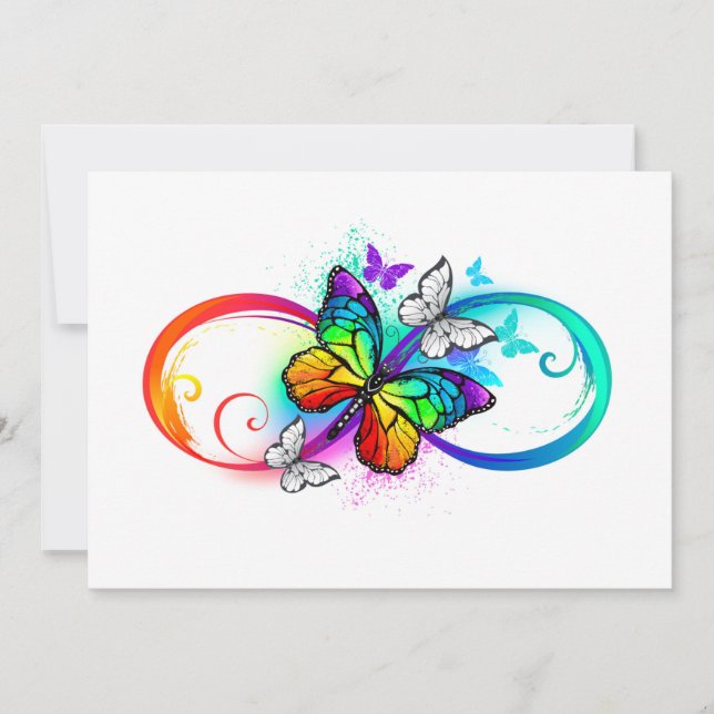 Helder oneindigheid met regenboog vlinder (Voorkant)